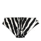 Dolce & Gabbana Black White Zebra Print Slip Briefs Underwear