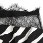 Dolce & Gabbana Black White Zebra Print Lace Trim High Underwear