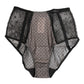 Dolce & Gabbana Black Sheer Polka Dot Lace High Waist Underwear