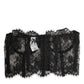 Dolce & Gabbana Black Floral Lace Bustier Bralette Top Underwear