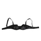 Dolce & Gabbana Black Satin Underwire Bra Lingerie IT2 Underwear