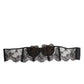 Dolce & Gabbana Black Floral Lace Strapless Bustier Underwear