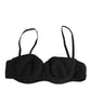 Dolce & Gabbana Black Polyester Embroidered Underwire Bra Underwear