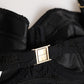 Dolce & Gabbana Black Polyester Embroidered Underwire Bra Underwear