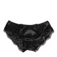 Dolce & Gabbana Black Silk Satin Lace Trim Panty  Underwear