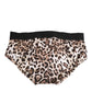 Dolce & Gabbana Leopard Print Black Waistband Cotton Underwear
