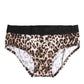 Dolce & Gabbana Leopard Print Black Waistband Cotton Underwear