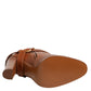 Dolce & Gabbana Brown Leather DG Logo Buckle Ankle Boots Shoes
