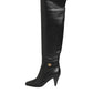 Dolce & Gabbana Black Leather Over-The-Knee DG Boots  Shoes