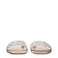 3Juin Beige Satin Slippers Sandals