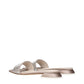 3Juin Beige Satin Slippers Sandals