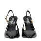 Versace Black Leather High Heel Pumps