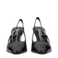 Versace Black Leather High Heel Pumps