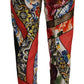 Dolce & Gabbana Multicolor Patchwork Jacquard High Waist Pants
