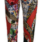 Dolce & Gabbana Multicolor Patchwork Jacquard High Waist Pants
