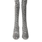 Dolce & Gabbana Shoes Silver Sequins Glitter High Heel Boot Shoes