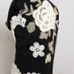 Dolce & Gabbana Black White Embroidered Jersey Stiletto Boots Shoes