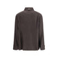 Fendi Brown Silk Dress Shirt