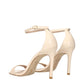 Stuart Weitzman Beige Leather Stiletto Heel Sandals
