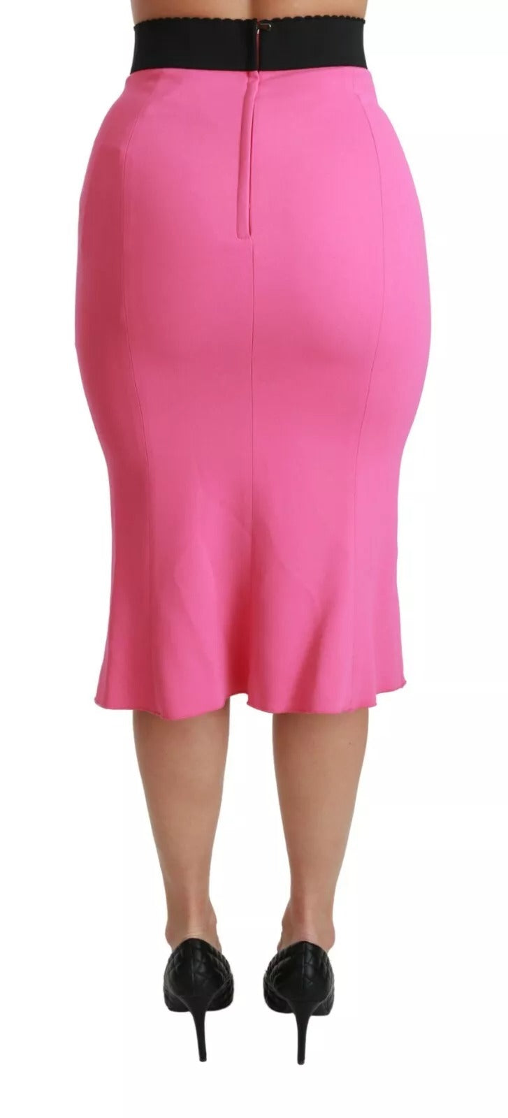Dolce & Gabbana Pink High Waist Pencil Cut Midi Skirt