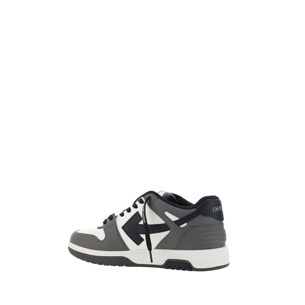 Off-White Gray Calf Leather Bos Taurus Low Top Sneakers