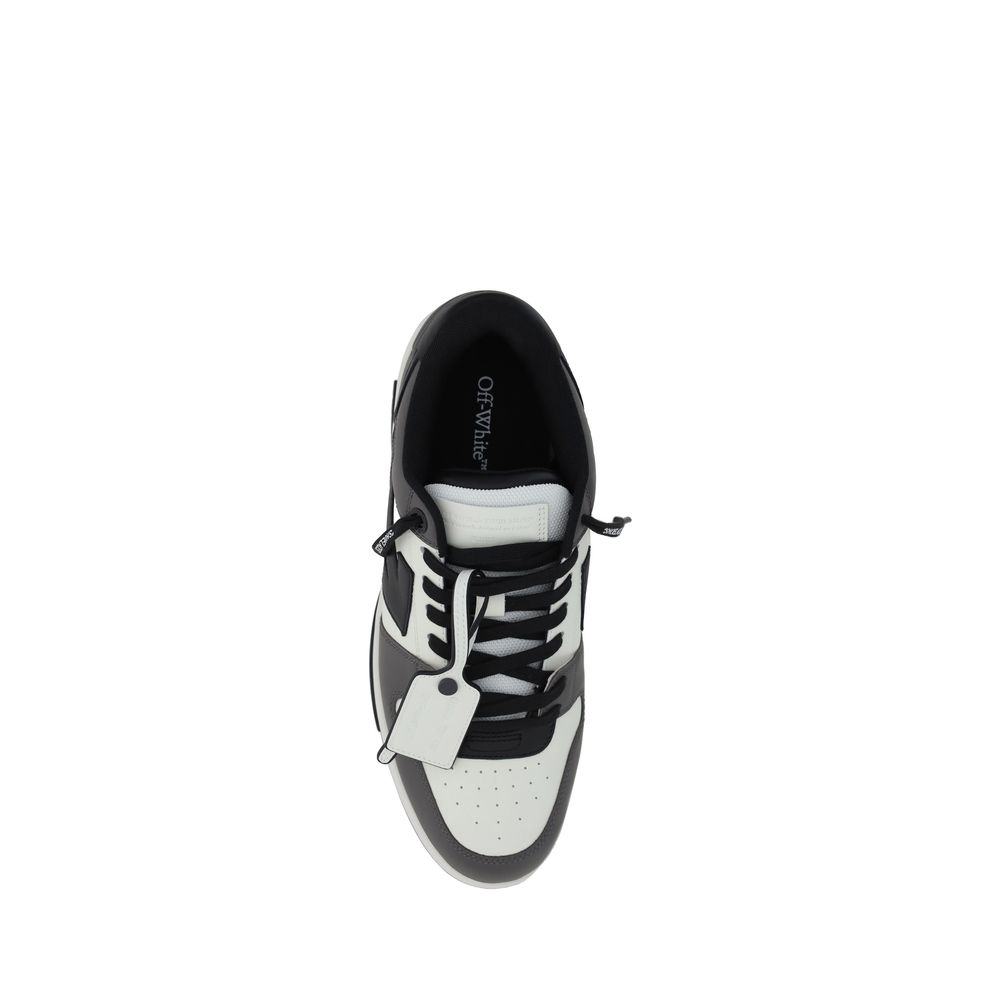 Off-White Gray Calf Leather Bos Taurus Low Top Sneakers
