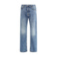 Haikure Blue Cotton Straight-Leg Jeans