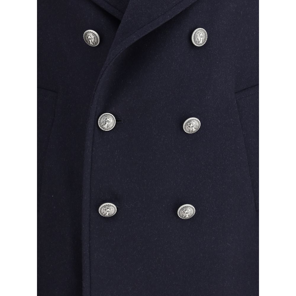 Brunello Cucinelli Blue Wool Coat