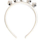 Dolce & Gabbana White Satin Palladium Silver Floral Crown Tiara Headband