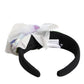 Dolce & Gabbana Black Green Silk Purple White Floral Appliqué Accessory Headband