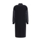 PINKO Long Coat in wool-blend cloth and technical satin