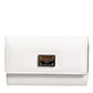 Dolce & Gabbana White Leather Card Case Holder Wallet Gold Logo Plate  Key Holder