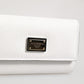 Dolce & Gabbana White Leather Card Case Holder Wallet Gold Logo Plate  Key Holder