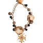 Dolce & Gabbana Gold Black Crystals Lapin Fur Filigree Choker Necklace