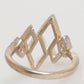 Nialaya Geometric Diamond Shape Pave CZ Crystal Jewelry Ring