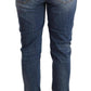Dolce & Gabbana Blue Distressed Slim Fit Denim Pants Jeans