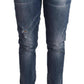 Dolce & Gabbana Blue Distressed Slim Fit Denim Pants Jeans