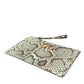Dolce & Gabbana Verde Acqua Exotic Leather Gold DG Logo Clutch Borse Bag