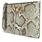 Dolce & Gabbana Verde Acqua Exotic Leather Gold DG Logo Clutch Borse Bag
