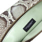 Dolce & Gabbana Verde Acqua Exotic Leather Gold DG Logo Clutch Borse Bag