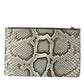 Dolce & Gabbana Verde Acqua Exotic Leather Gold DG Logo Clutch Borse Bag