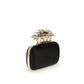 Alexander McQueen Black Silk Clutch Bag