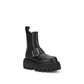 Alexander McQueen Black Calf Leather Bos Taurus Ankle Boots