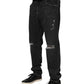 Dolce & Gabbana Black Cotton Slim Fit Distressed Ripped Logo Jeans