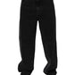 Dolce & Gabbana Black Denim Wide Leg Relaxed Fit Pants Jeans