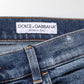 Dolce & Gabbana Blue Cotton Logo Plaque Skinny Men Denim Jeans