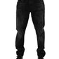 Dolce & Gabbana Black Washed Cotton Skinny Men Denim Jeans