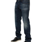 Dolce & Gabbana Dark Blue Washed Cotton Skinny Men Denim Jeans