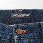 Dolce & Gabbana Dark Blue Washed Cotton Skinny Men Denim Jeans