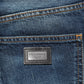 Dolce & Gabbana Dark Blue Washed Cotton Skinny Men Denim Jeans